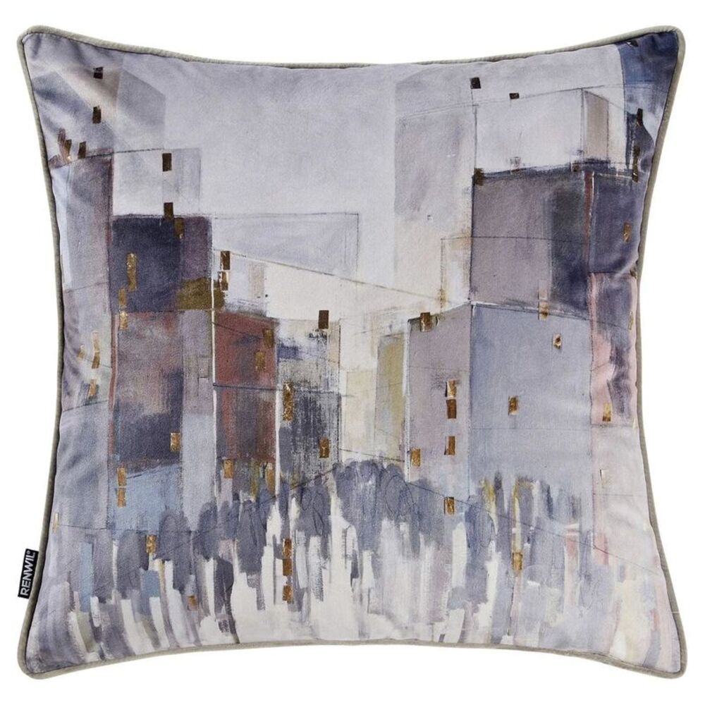 Renwil Malaga Abstract City Scene Decorative Pillow Multi 20" x 20" - NWT $145